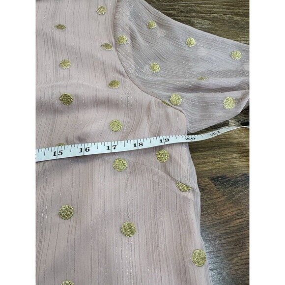 Anthropologie Hutch Blouse Pink And Gold Polka Dot Size M - Picture 7 of 10